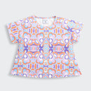 Multicolor Retro Print T-Shirt TG6419
