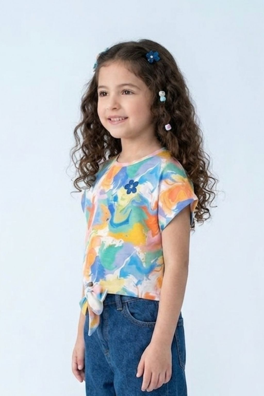Pastel Abstract Tie-Up Top TG6420