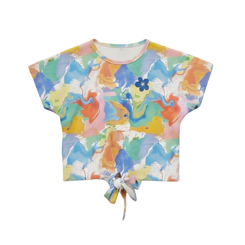 Pastel Abstract Tie-Up Top TG6420