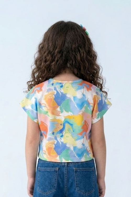 Pastel Abstract Tie-Up Top TG6420