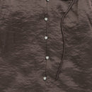 Tiny Girl Burgundy Satin Top with Floral Appliqué