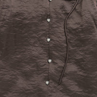 Tiny Girl Burgundy Satin Top with Floral Appliqué