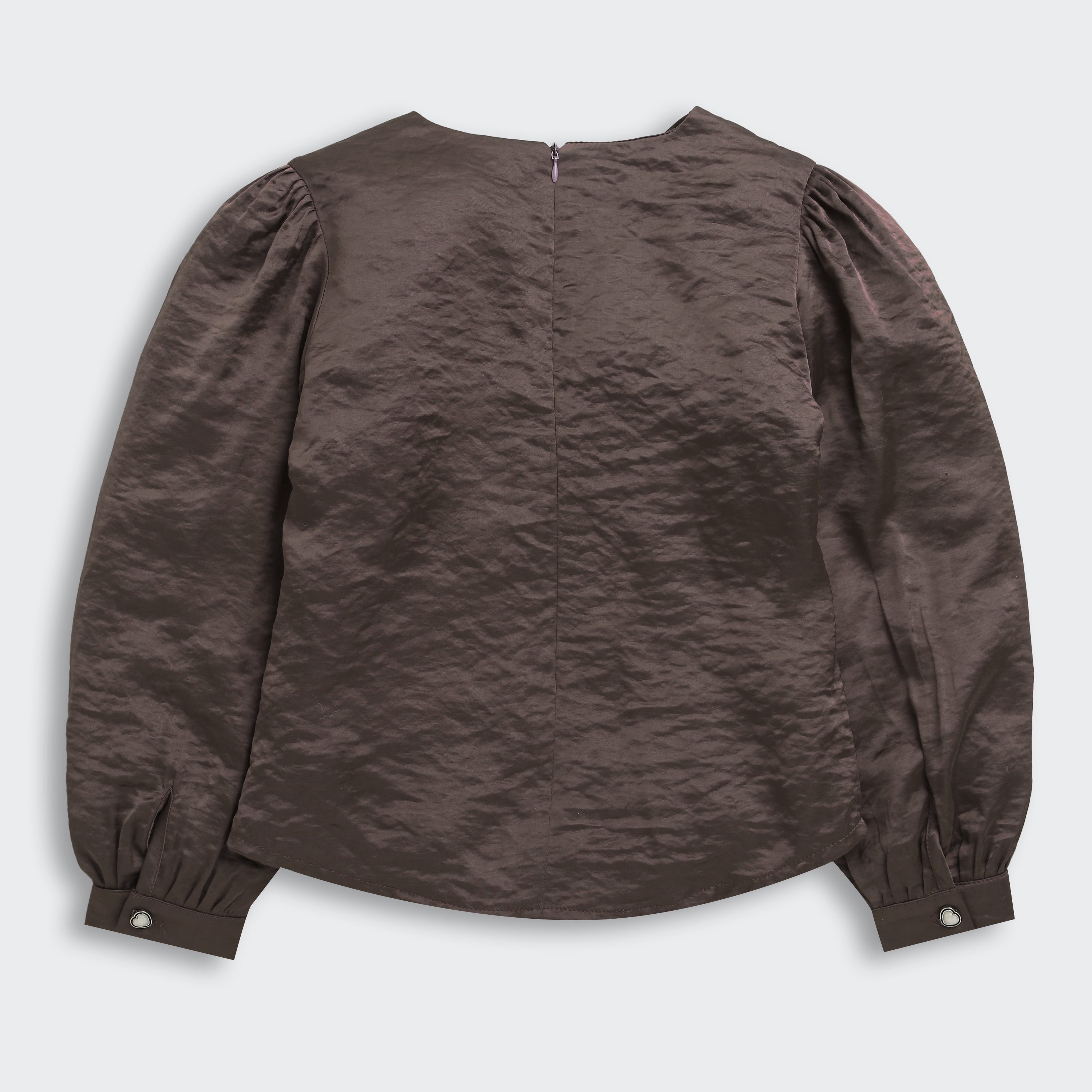 Tiny Girl Burgundy Satin Top with Floral Appliqué