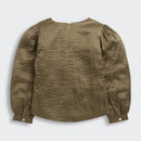 Copper Satin Puff Sleeve Top TG6449