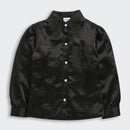 Black Satin Top with Lace Collar TG6450