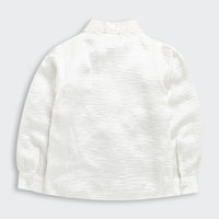 Tiny Girl Off-White Satin Top with Lace Collar