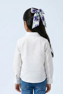 Off White Floral Printed Top With Collar Neck TG6455