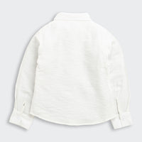 Tiny Girl Off White Floral Printed Full Sleeves Top With Collar Neck