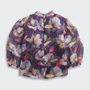 Tiny Girl Purple Floral Sheer Organza Top for Girls