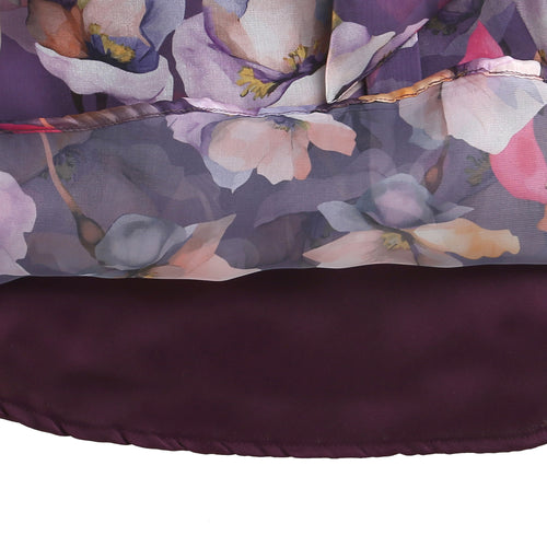 Purple Floral Sheer Organza Top TG6460