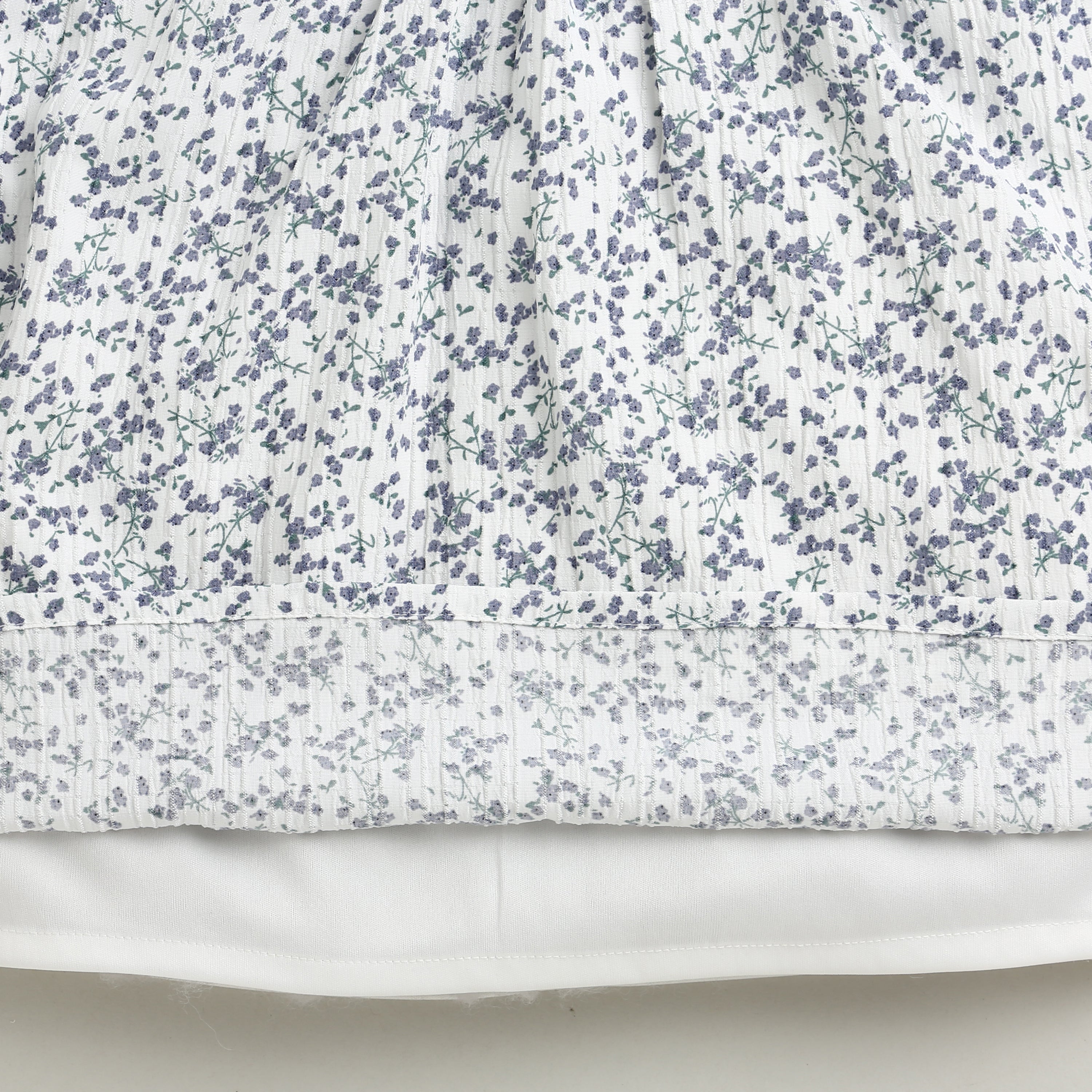 TinyGirl Blue Floral Printed Ruffle Sleeve Top for Girls