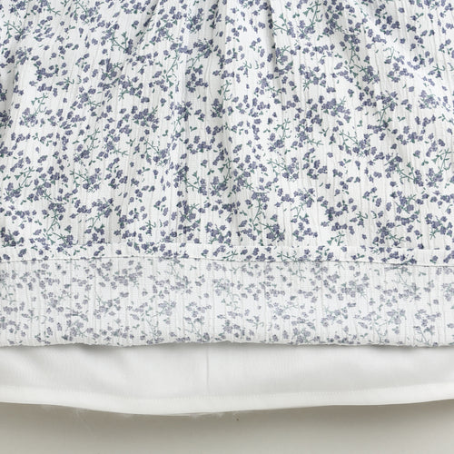 Blue Floral Printed Ruffle Sleeve Top TG6476