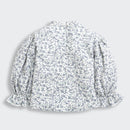 TinyGirl Blue Floral Printed Ruffle Sleeve Top for Girls