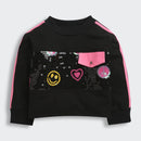 TinyGirl Black Sequin Smile & Hearts Sweatshirt for Girls