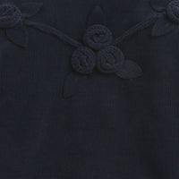 TinyGirl Navy Blue Textured Floral Sweatshirt for Girls