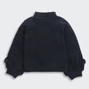 TinyGirl Navy Blue Textured Floral Sweatshirt for Girls