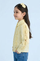 Yellow Floral Lace Panel Shirt TG6500