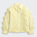 Tiny Girl Yellow Floral Lace Panel Shirt for Girls