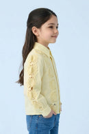 Yellow Floral Lace Panel Shirt TG6500