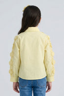Yellow Floral Lace Panel Shirt TG6500