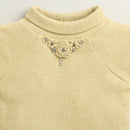 TinyGirl Light Mustard Embellished Ribbed Sweatshirt for Girls