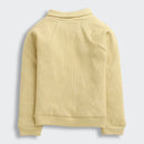TinyGirl Light Mustard Embellished Ribbed Sweatshirt for Girls