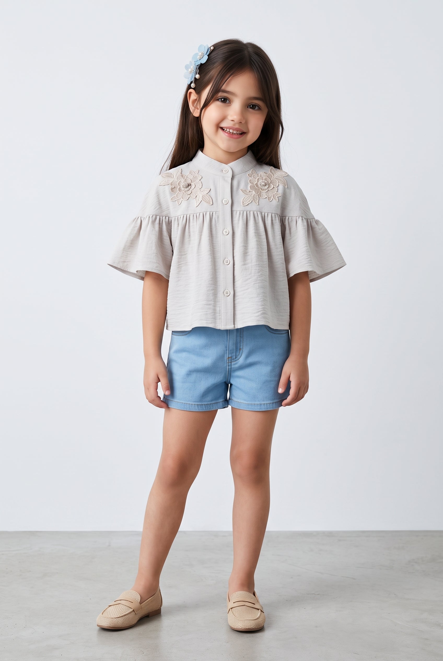 Off-White Embroidered Top TG6521