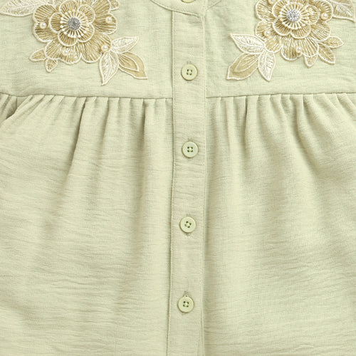 Sage Green Embroidered Top TG6521