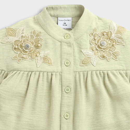 Sage Green Embroidered Top TG6521