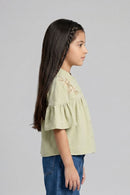 Sage Green Embroidered Top TG6521