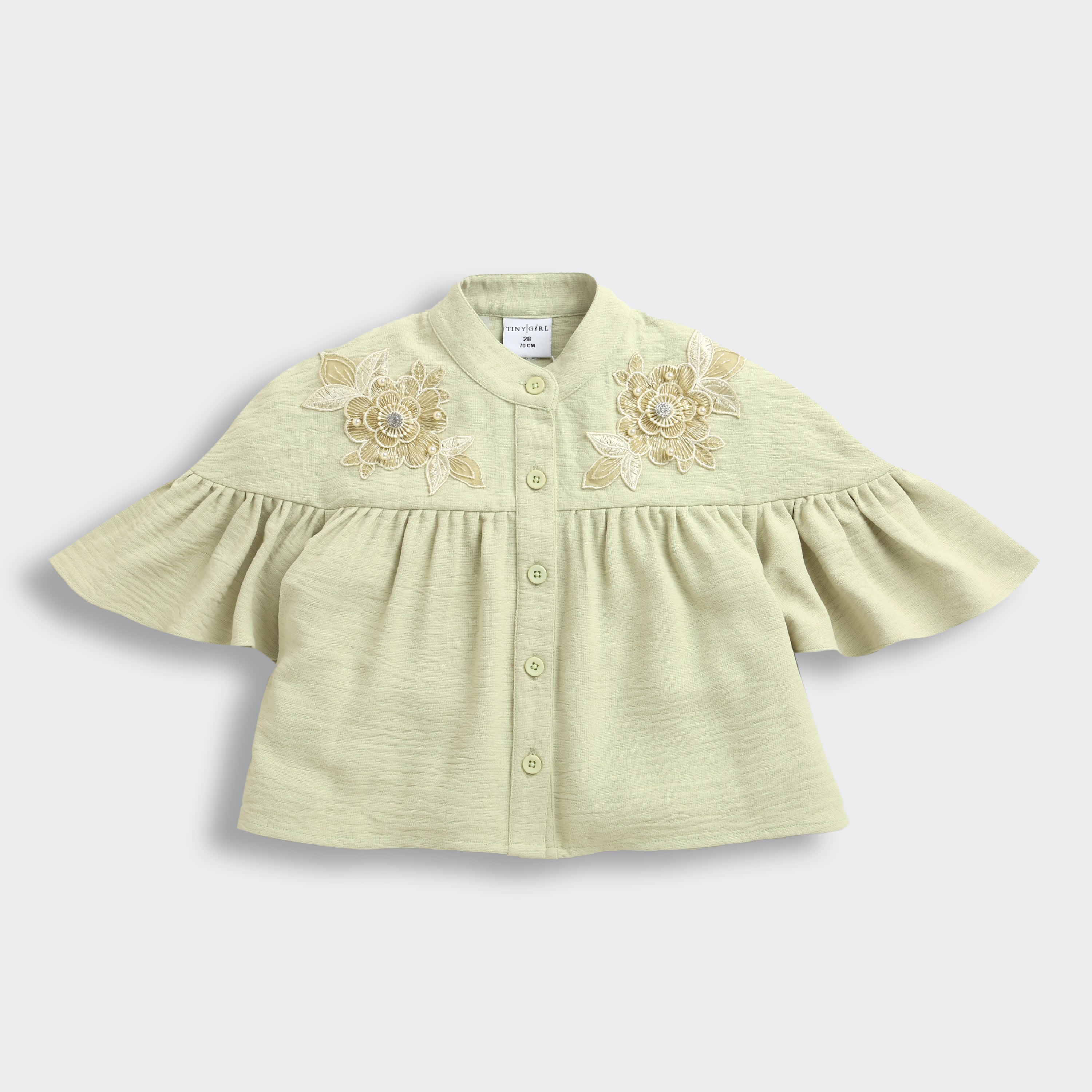 Sage Green Embroidered Top TG6521