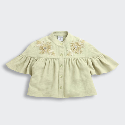Sage Green Embroidered Top TG6521