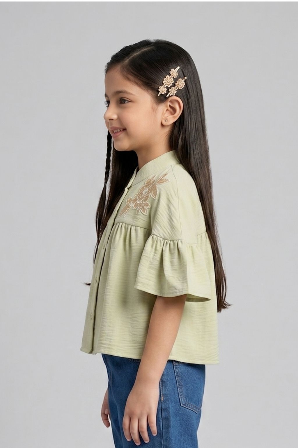 Sage Green Embroidered Top TG6521