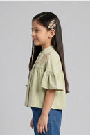 Sage Green Embroidered Top TG6521