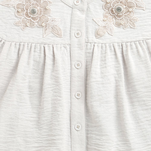 Off-White Embroidered Top TG6521