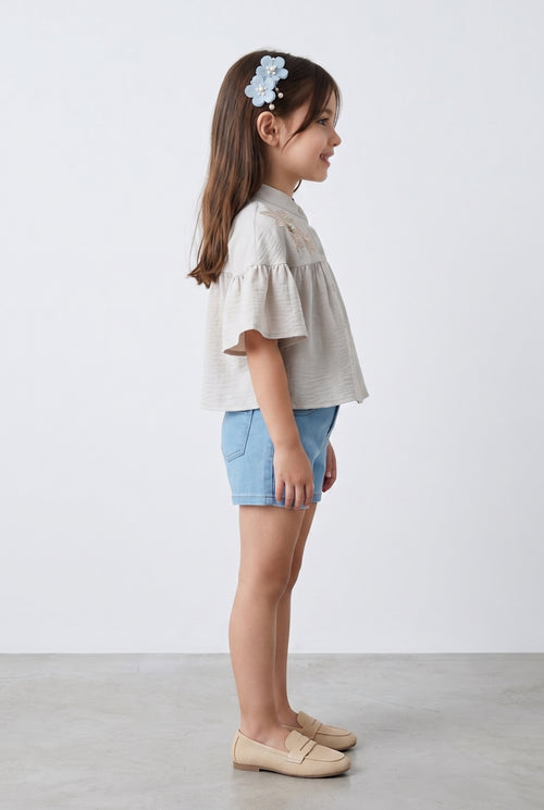 Off-White Embroidered Top TG6521