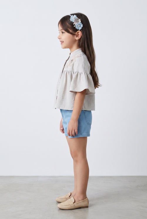 Off-White Embroidered Top TG6521