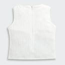 Tiny Girl Off-White Sequin Sleeveless Party Top for Girls
