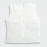 Tiny Girl Off-White Sequin Sleeveless Party Top for Girls
