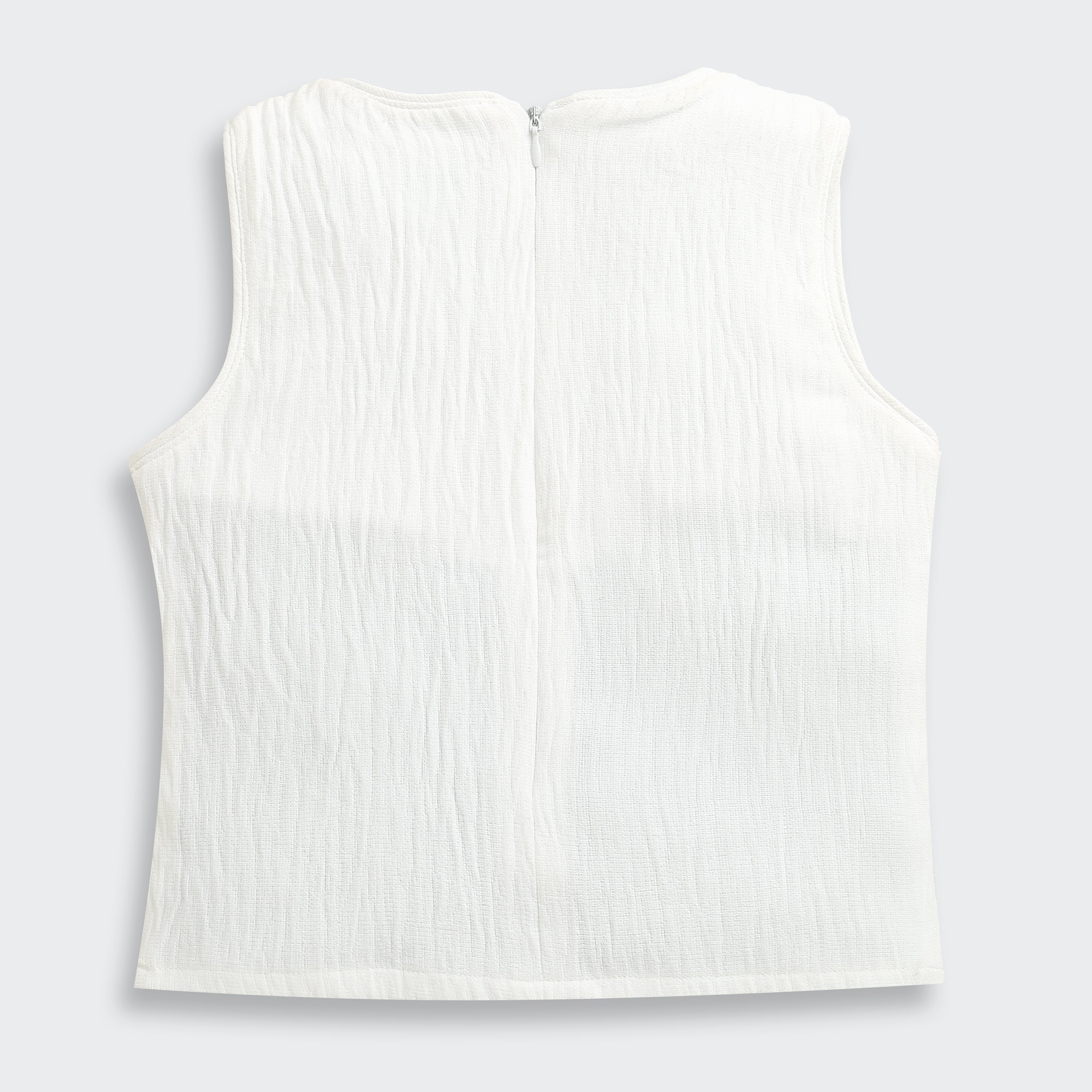 Tiny Girl Off-White Sequin Sleeveless Party Top for Girls