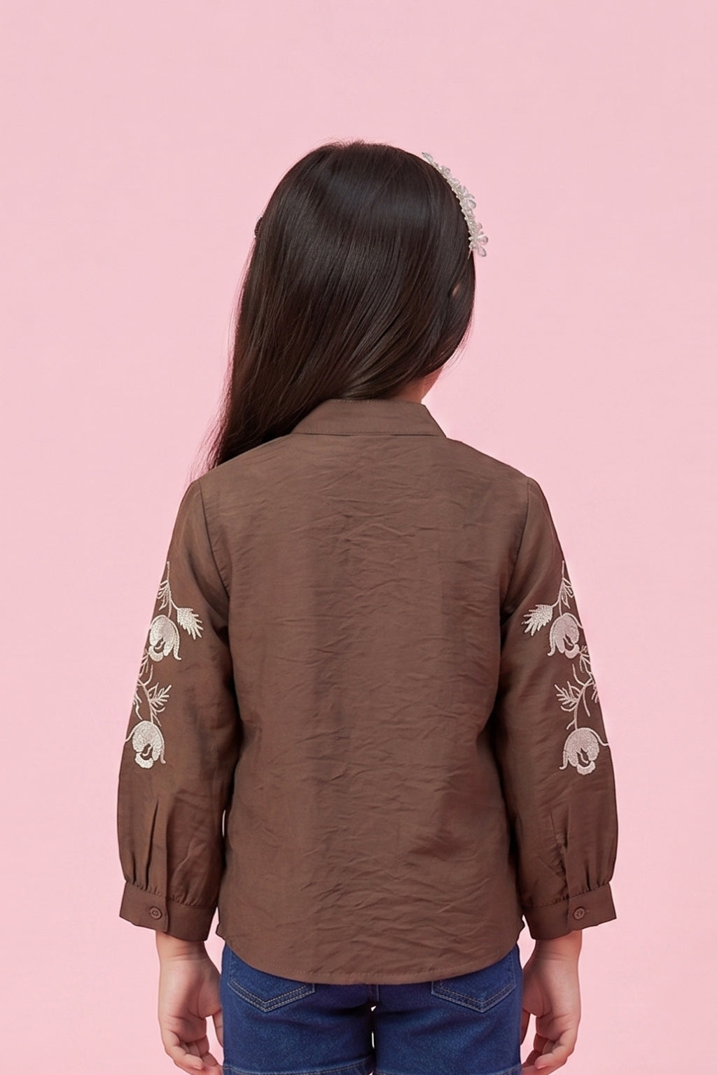 Brown Embroidered Top TG6528