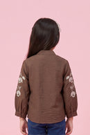 Brown Embroidered Top TG6528