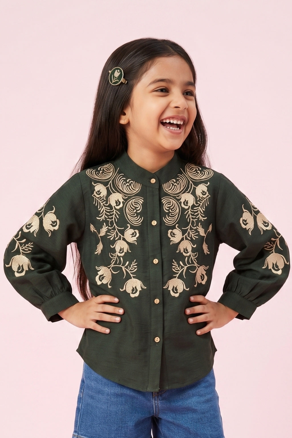 Full Sleeves Rama Bloom Embroidered Shirt TG6528