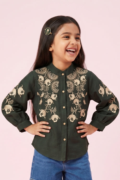 Full Sleeves Rama Bloom Embroidered Shirt TG6528
