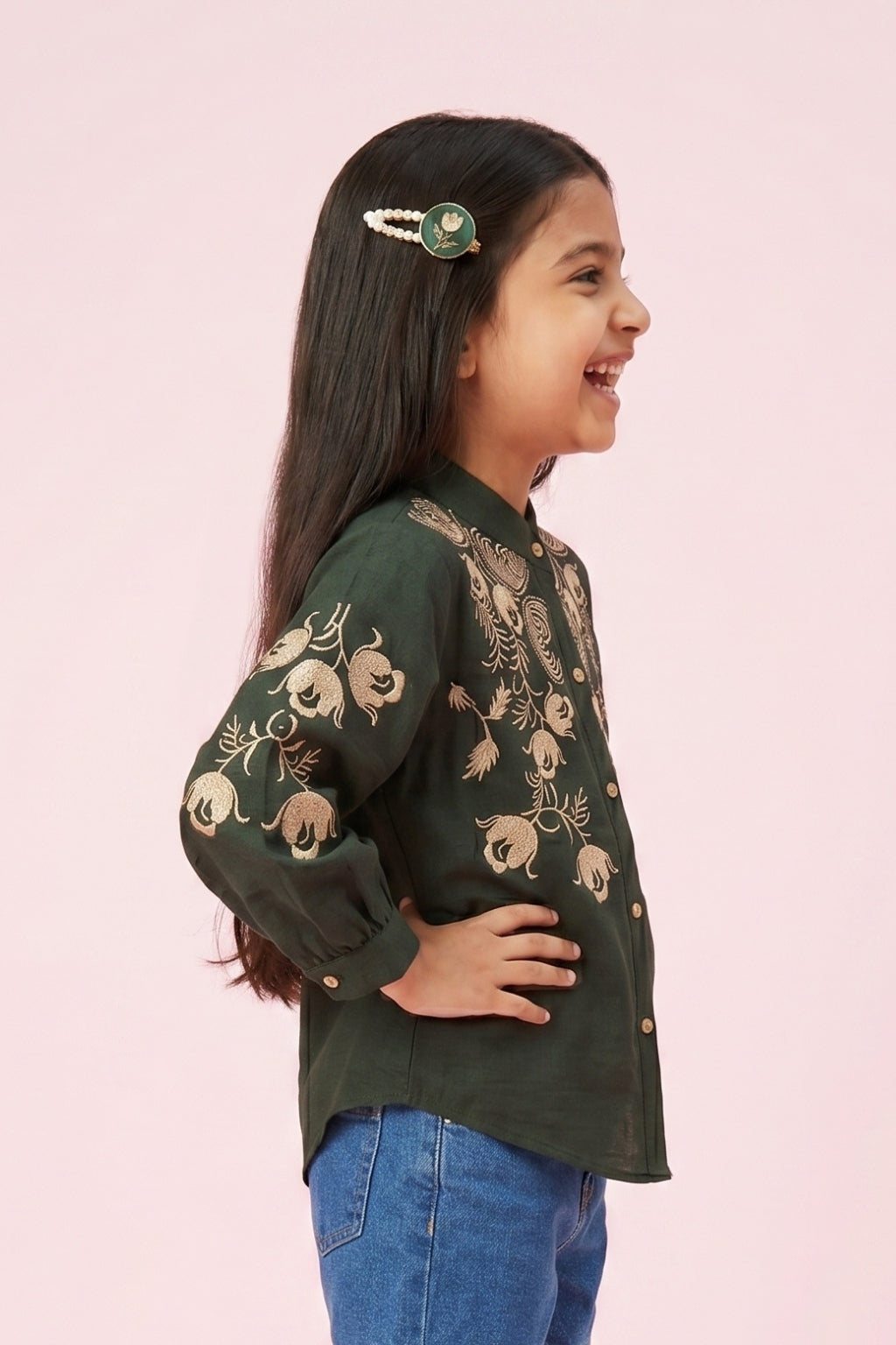 Full Sleeves Rama Bloom Embroidered Shirt TG6528