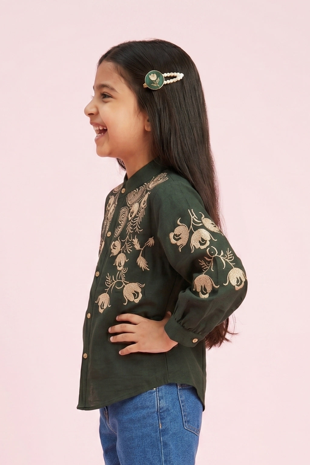 Full Sleeves Rama Bloom Embroidered Shirt TG6528