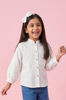 Off White Full Sleeves Ivory Textured Shirt TG6528