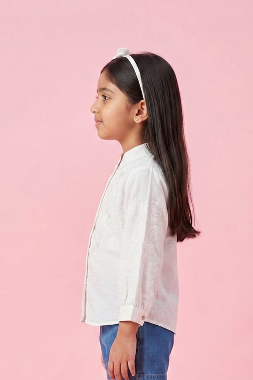 Off White Full Sleeves Ivory Textured Shirt TG6528
