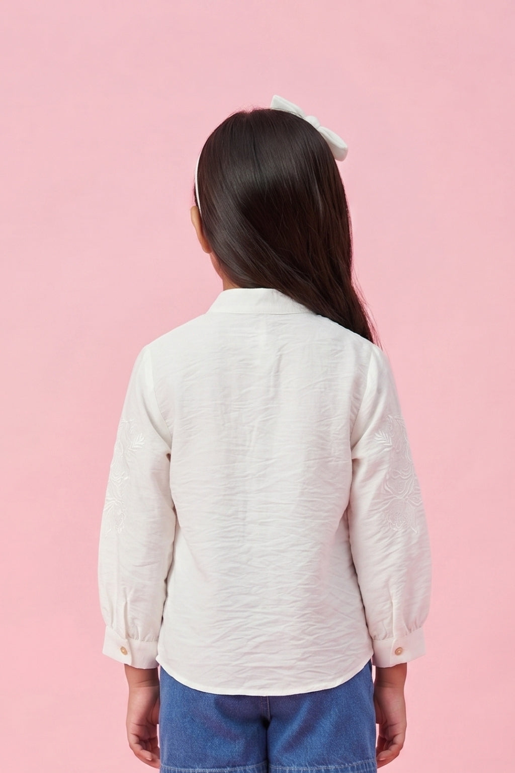 Off White Full Sleeves Ivory Textured Shirt TG6528