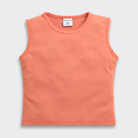 TinyGirl Peach Organza Floral Bow Top for Girls